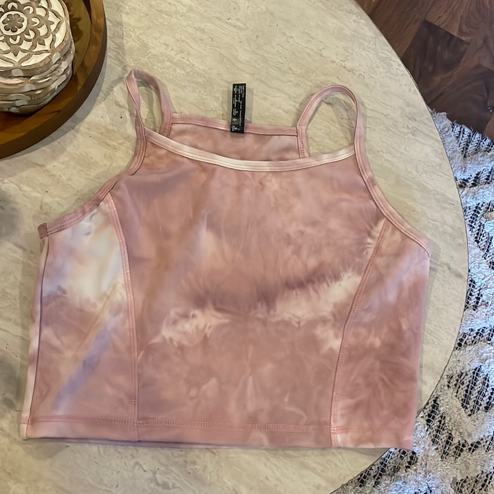 Pink/White Tye Dye Crop Top